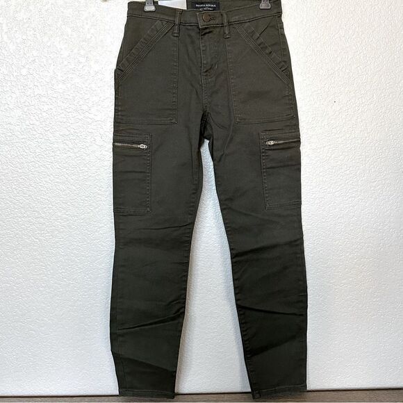 Banana Republic Army Green Skinny Cargo Pants 00/24p - Picture 1 of 4